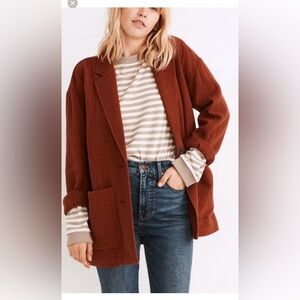 Madewell Diamond Jacquard Blazer | Sz M | Mahogany color